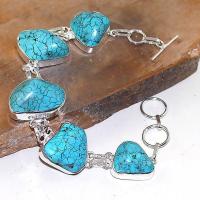 Tqa 034a bracelet turquoise bleue achat vente bijou pierre naturelle argent 925