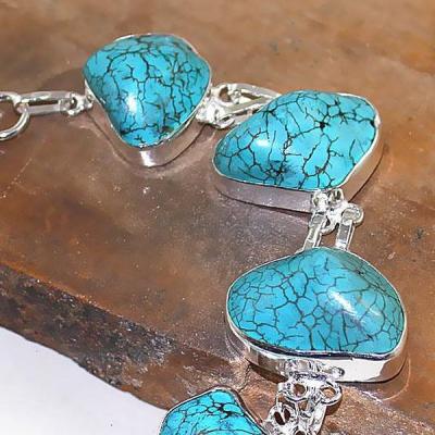 Tqa 034b bracelet turquoise bleue achat vente bijou pierre naturelle argent 925