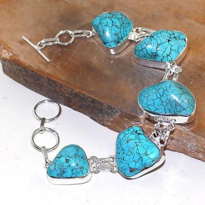 Tqa 034b bracelet turquoise bleue achat vente bijou pierre naturelle argent 925