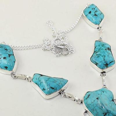 Tqa 035c collier sautoir turquoise bleue achat vente bijou pierre naturelle argent 925