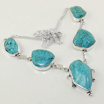 Tqa 036c collier sautoir turquoise bleue achat vente bijou pierre naturelle argent 925