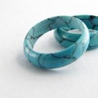 Tqa 040a bague anneau turquoise pierre reconstituee achat vente