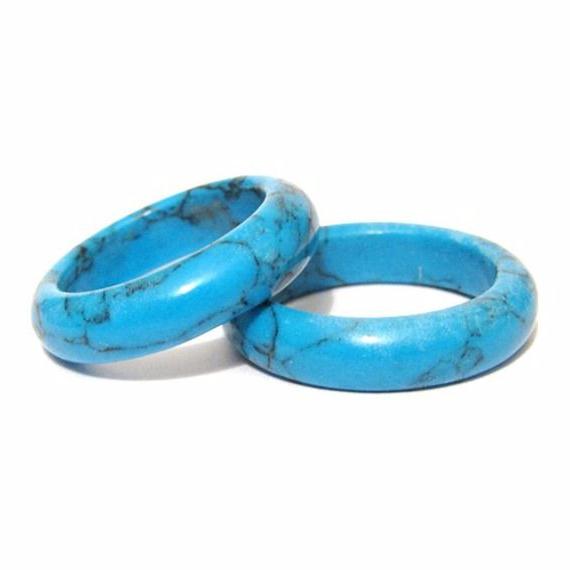 Tqa 040b bague anneau turquoise pierre reconstituee achat vente
