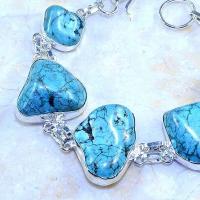 Tqa 045b bracelet turquoise bleue achat vente bijou pierre naturelle argent 925