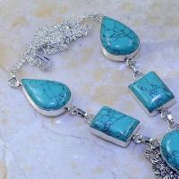 Tqa 051c collier parure sautoir turquoise bleue achat vente bijou pierre argent 925