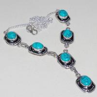 Tqa 058a collier parure sautoir turquoise bleue achat vente bijou pierre argent 925 1