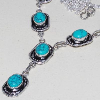 Tqa 058b collier parure sautoir turquoise bleue achat vente bijou pierre argent 925 1