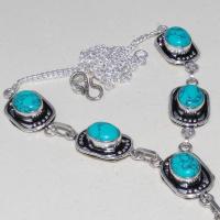Tqa 058c collier parure sautoir turquoise bleue achat vente bijou pierre argent 925 1