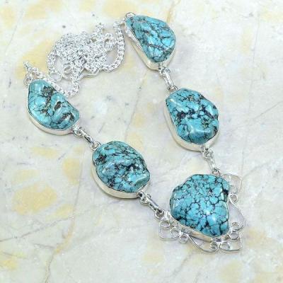 Tqa 076a collier parure sautoir turquoise achat vente bijou argent 925 2