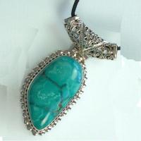 Tqa 105b pendentif pendant turquoise reiki achat vente bijou argent 925