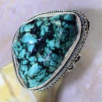 Tqa 114c bague t60 turquoise bleue ethnique tibet nepal achat vente bijou argent 925