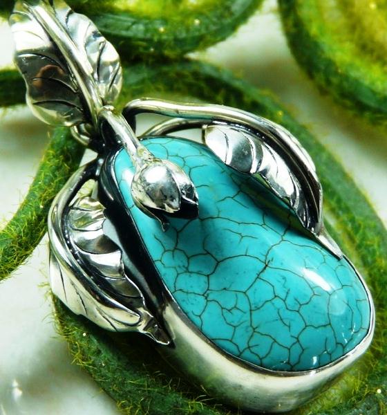 Tqa 124a pendentif pendant en turquoise bleue argent 925 achat vente bijoux ethniques