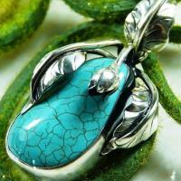 Tqa 124b pendentif pendant en turquoise bleue argent 925 achat vente bijoux ethniques