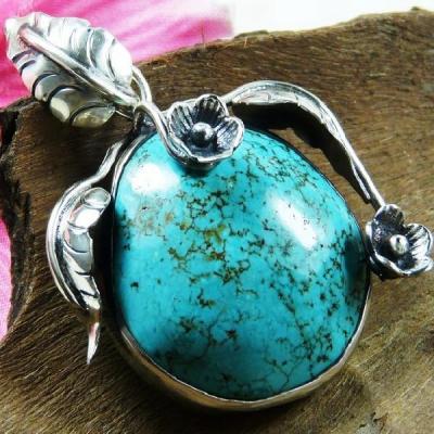 Tqa 128a pendentif pendant en turquoise bleue argent 925 achat vente bijoux ethniques 1