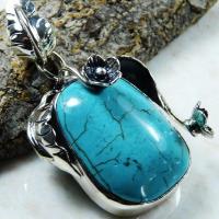 Tqa 138a pendentif pendant en turquoise bleue argent 925 achat vente bijoux ethniques