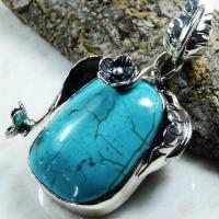 Tqa 138b pendentif pendant en turquoise bleue argent 925 achat vente bijoux ethniques