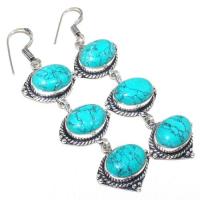 Tqa 146a boucles oreilles turquoise achat vente bijou argent 925 1