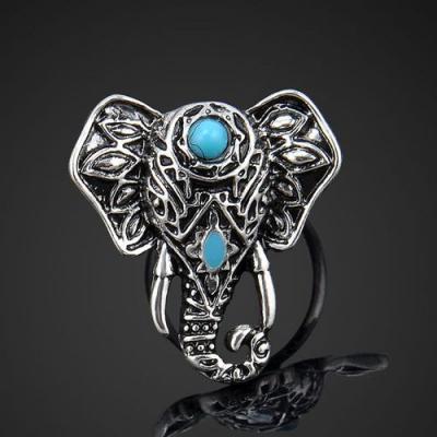 Tqa 154a bague chevaliere elephant turquoise achat vente bijou argent 925