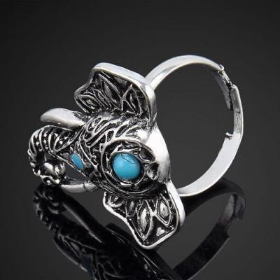 Tqa 154a bague chevaliere elephant turquoise achat vente bijou argent 925