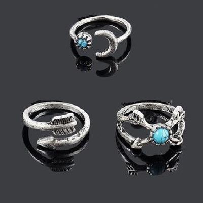 Tqa 155a lot 3 bague chevaliere turquoise achat vente bijou argent 926