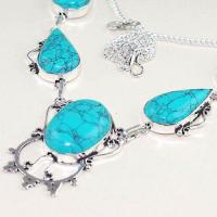 Tqa 159b collier sautoir parure turquoise achat vente bijou argent 925