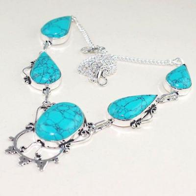 Tqa 159c collier sautoir parure turquoise achat vente bijou argent 925