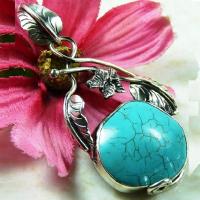 Tqa 168a pendentif pendant 68mm turquoise achat vente bijou argent 925