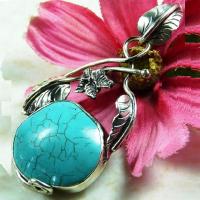 Tqa 168b pendentif pendant 68mm turquoise achat vente bijou argent 925