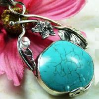 Tqa 168c pendentif pendant 68mm turquoise achat vente bijou argent 925