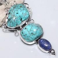 Tqa 219c pendentif lapis turquoise achat vente bijou argent 925