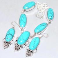 Tqa 220d collier boucles oreilles turquoise parure achat vente bijou argent 925