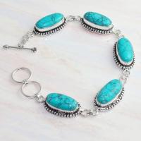 Tqa 223b bracelet turquoise 27gr 10x20mm orient tibet oriental achat vente bijou argent 925