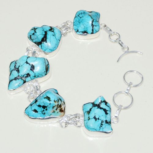 Tqa 225a bracelet turquoise 35gr 15x20mm orient ethnique tibetl achat vente bijou argent 925