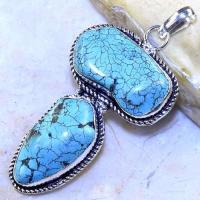 Tqa 228b pendentif pendant turquoise howlite 20x35mm achat vente bijou argent 925