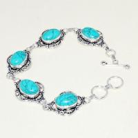 Tqa 235a bracelet turquoise lapis 20gr 15x10mm tibet oriental achat vente bijou argent 925