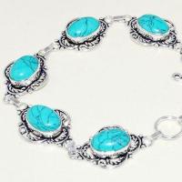 Tqa 235b bracelet turquoise lapis 20gr 15x10mm tibet oriental achat vente bijou argent 925