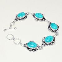 Tqa 235d bracelet turquoise lapis 20gr 15x10mm tibet oriental achat vente bijou argent 925