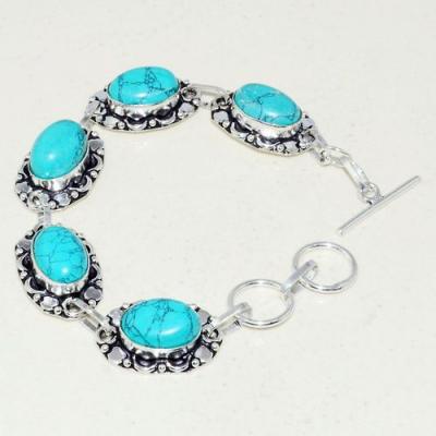 Tqa 239b bracelet turquoise lapis 20gr 15x10mm tibet oriental achat vente bijou argent 925