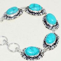 Tqa 239b bracelet turquoise lapis 20gr 15x10mm tibet oriental achat vente bijou argent 925