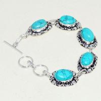 Tqa 239d bracelet turquoise lapis 20gr 15x10mm tibet oriental achat vente bijou argent 925