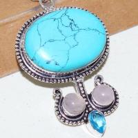 Tqa 241c pendentif pendant turquoise howlite 28x38mm achat vente bijou argent 925