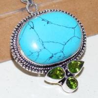 Tqa 242c pendentif pendant turquoise howlite 24x32mm achat vente bijou argent 925