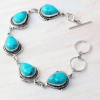 Tqa 249a bracelet turquoise howlite 10x15mm achat vente bijou ethnique argent 925