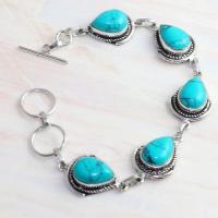 Tqa 249d bracelet turquoise howlite 10x15mm achat vente bijou ethnique argent 925