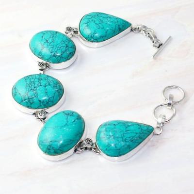 Tqa 254b bracelet turquoise howlite 20x25mm achat vente bijou ethnique argent 925