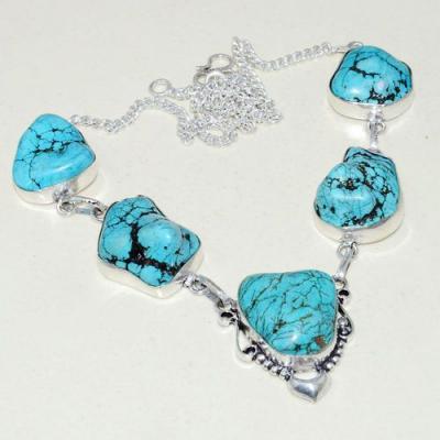 Tqa 255a collier parure sautoir turquoise 38gr tibet achat vente bijou argent 925