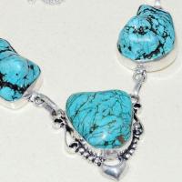 Tqa 255c collier parure sautoir turquoise 38gr tibet achat vente bijou argent 925