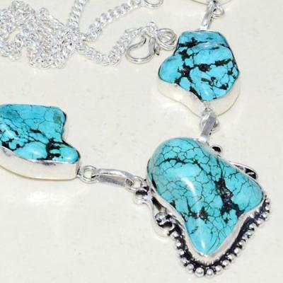 Tqa 261b collier parure sautoir turquoise 36gr tibet achat vente bijou argent 925