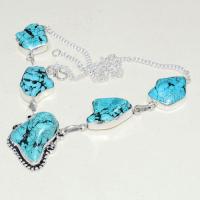 Tqa 261d collier parure sautoir turquoise 36gr tibet achat vente bijou argent 925