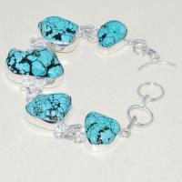 Tqa 266a bracelet 27gr turquoise howlite 15x20mm achat vente bijou ethnique argent 925